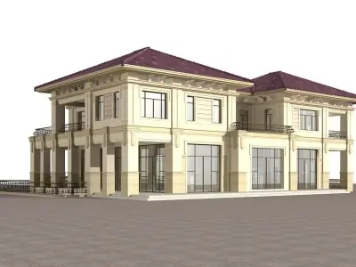 Villa house 3D model 32