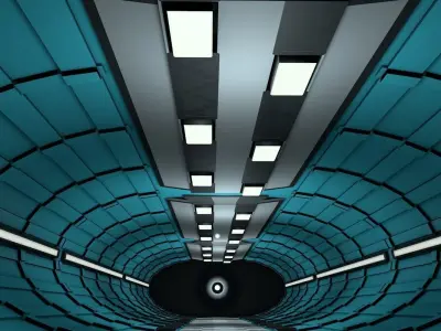 Sci fi corridor  3D model 12