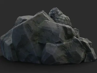 Rock Buddha 1009 - Grey Jagged Stone Low-poly 3D model