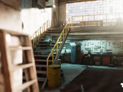 Garage Warehouse  Low-poly 3D model