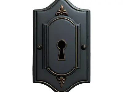 Elegant Ornate Keyhole Cover Plate Low-poly 3D model