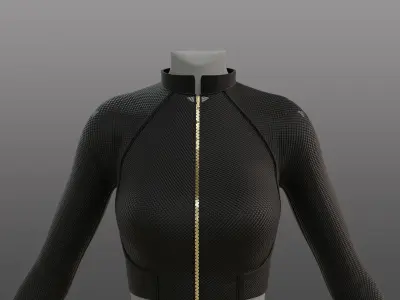 sci-fi leather crop jacket Low-poly 3D model