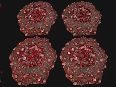 Gemstone Ore Deposits Mine Environment Low-poly 3D model