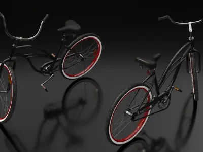  Classic Beach Cruiser Bicycle Rigged 