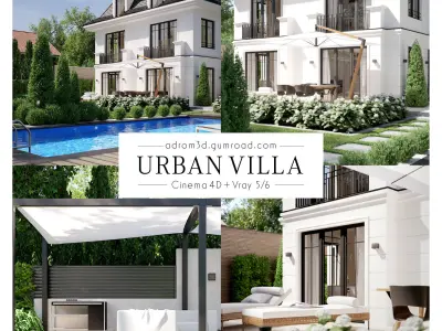 Urban Villa for Cinema 4D and V-Ray 3D model
