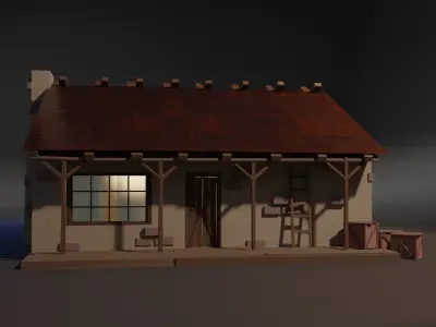Rural Home Low poly 3D model
