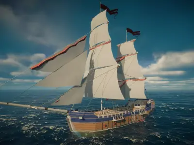 Low Poly Pirate Ships - By Yorakeys Low-poly 3D model