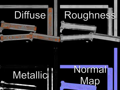 Rustic Metal Ring Structure Model Pack Low-poly 3D model