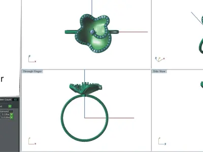 Solitaire Wedding Engagement Women Light Weight Rings 3D print model 8