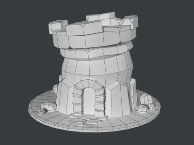 Lowpoly Turret Medieval Tower Free low-poly 3D model
