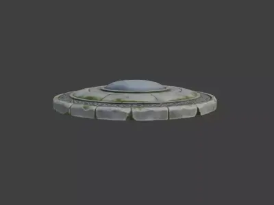 Ancient Stone Ritual Disc Low-poly 3D model