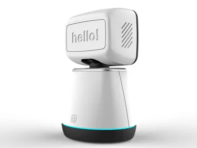 Generic Home Assistant Robot 01 Black and White 3D model