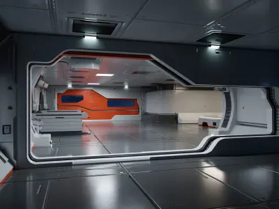 Moon Base Scan Room Low-poly 3D model