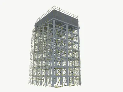 Construction building Low-poly 3D model