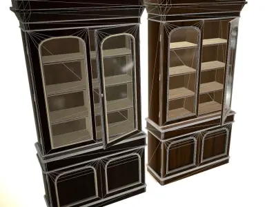 Antique bookcase Low-poly 3D model