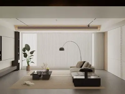 Light luxury living room 3D model shop