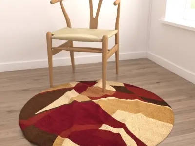 Round Rug Set 282 3D model