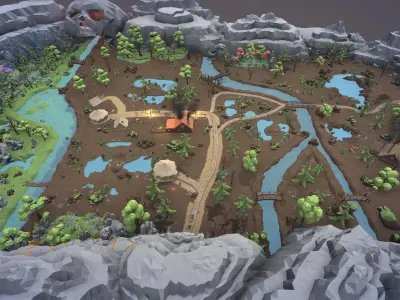 Ultimate Low Poly Mining and Cave Pack Low-poly 3D model