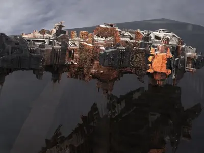 Spaceship Battle star Rig 4  3D model