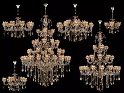 89360 Osgona Collection of Murano Glass Lamps 3D Model Pack