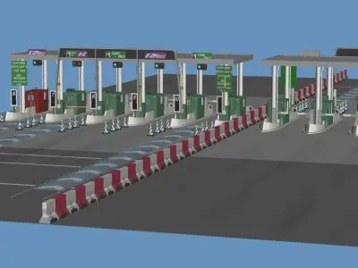 Highway Toll-Gate  3D model