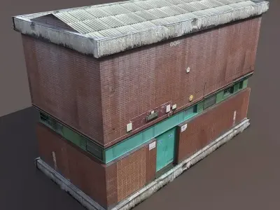 Factory Low poly 128 3D model