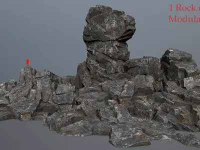 Stone rock Low-poly 3D model get