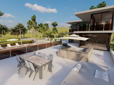 Casa Scene-villa-modern house 3D model 70