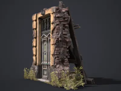 Old Door Low-poly 3D model