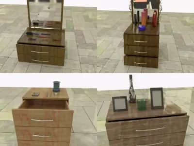 Drawers collection with bonus objects 3D model