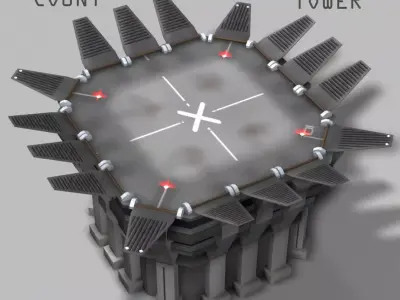Landing Tower Low-poly 3D model