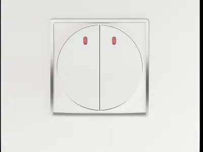 Round Double Switch Board Low-poly 3D model