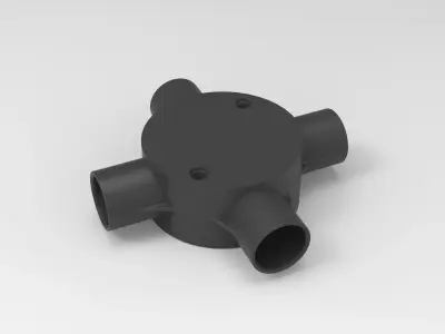 20mm-4-way-Junction-Box plastic pipe fitting 3D print model