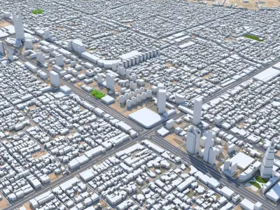 Riyadh Downtown Saudi Arabia Low-poly 3D model