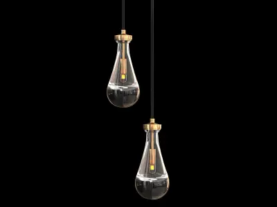 RAIN ROUND CHANDELIER 18 3D model