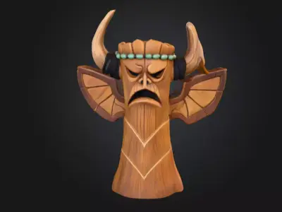 Totemic Guardian Low-poly 3D model