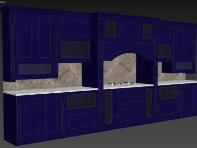 Kitchen with cabinets 3D model