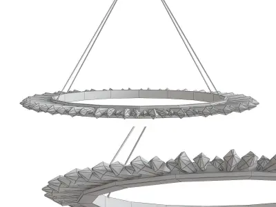 Abitant ring Chandelier low poly 3d model Low-poly 3D model