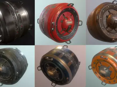 AI Control Module Collection Low-poly 3D model