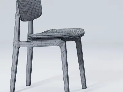 NY11 Dining Chair Walnut Leather 3D model