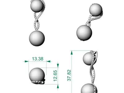 Double Pearl Infinity Necklace 3D print model