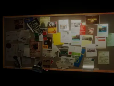 Flyer Bulletin Board 3D model