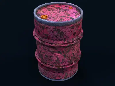 55 gallon barrel close top Free 3D model