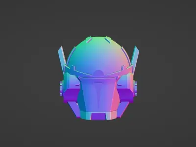 sci fi helmet Low-poly 3D model get