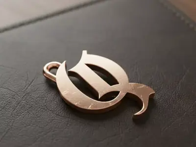Gothic Letter Q Pendant 3D print model