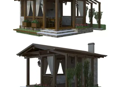 6  Minimalist Gazebo Collection in Stunning 3D 3D model