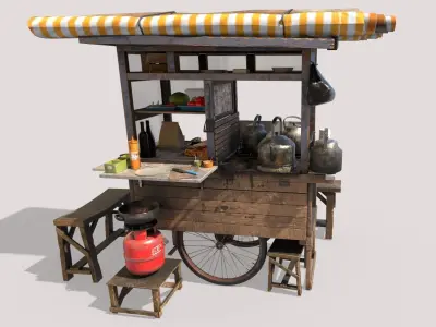 Street Food Cart 3D model