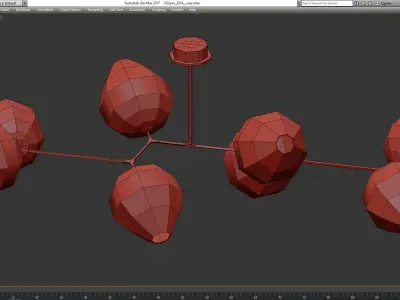 Nyla 6-Light Sputnik Linear Chandelier low poly 3d model Low-poly 3D model
