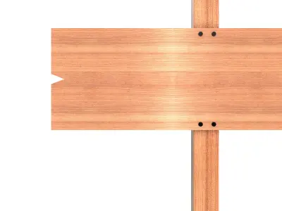 Wooden Sign Low-poly 3D model