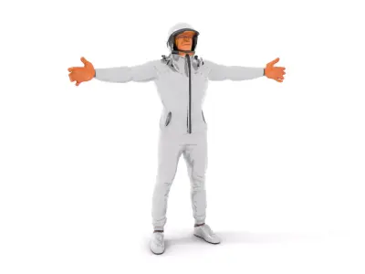 Futuristic Silver Suit model pack Low-poly 3D model